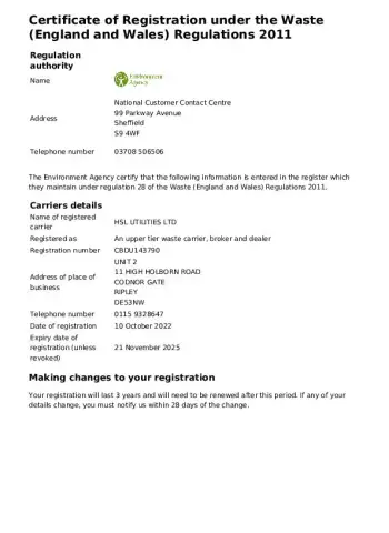 Waste Carrier's Licence